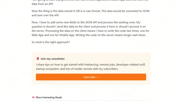 How to approach the API design? Any Suggestions?