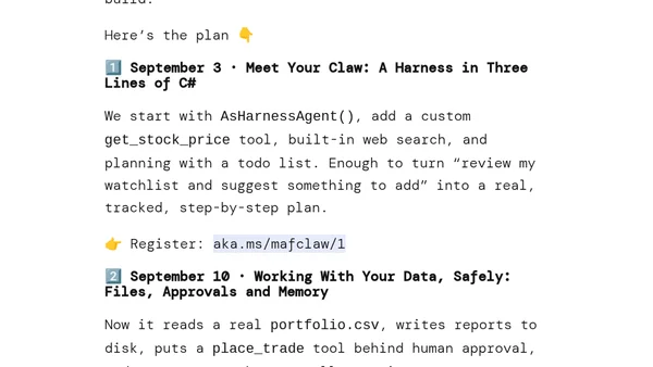 🦾 From Model to Agent: let’s build our own Claw, live in C#