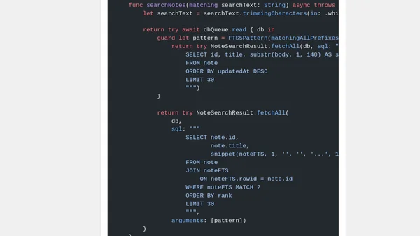 Build A Local-First Search Database With GRDB And SwiftUI