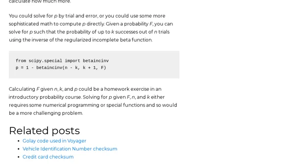 Probability of correcting errors