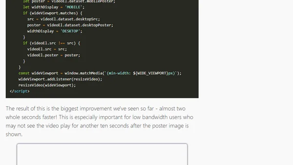Fast and Responsive Hero Videos for Great UX