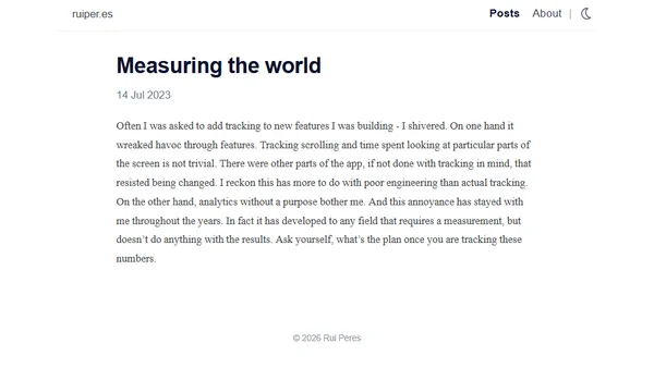 Measuring the world