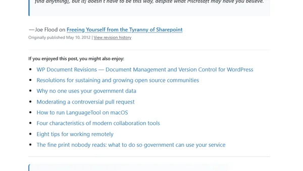 Free Yourself from the Tyranny of Sharepoint