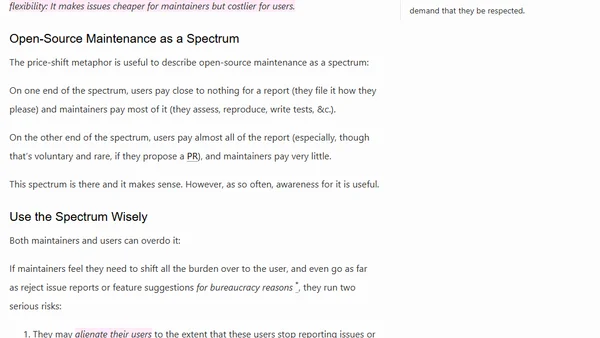 On the Two Sides and the Spectrum That Is Open Source Maintenance