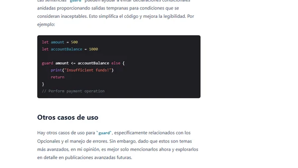 Entendiendo la sentencia guard para una salida anticipiada