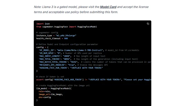 Deploy Llama 3 on Amazon SageMaker
