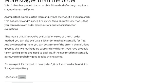 Runge-Kutta order versus stages