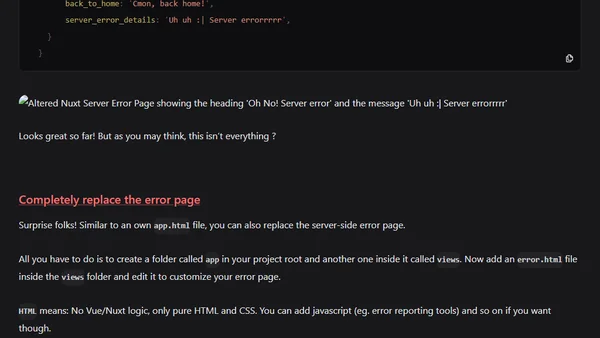 Change the Nuxt 2 server error page