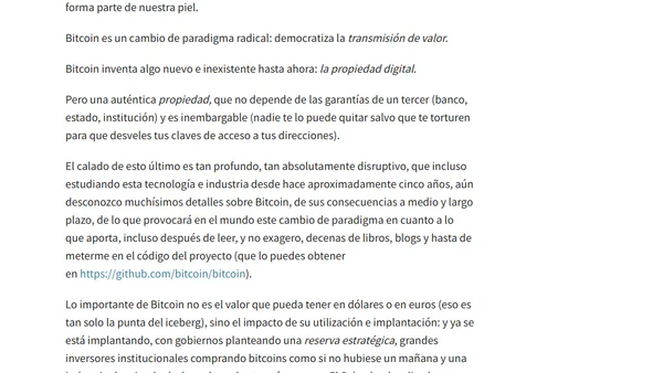 Lo que he aprendido con Bitcoin