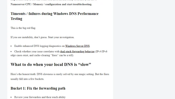 Windows DNS Performance Testing