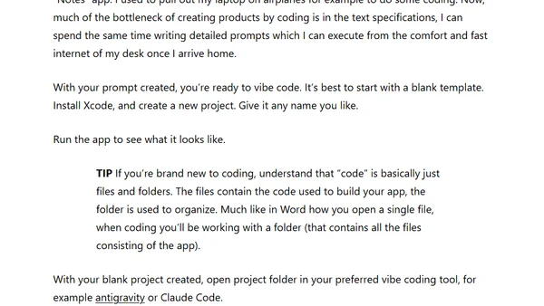 Vibe coding your first iOS app