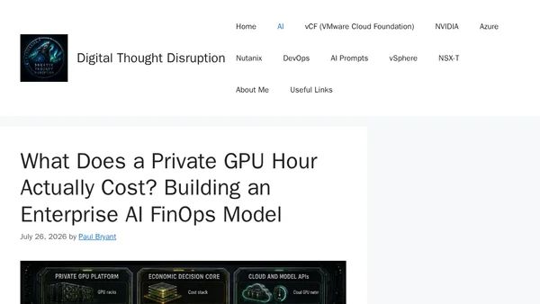 What Does a Private GPU Hour Actually Cost? Building an Enterprise AI FinOps Model