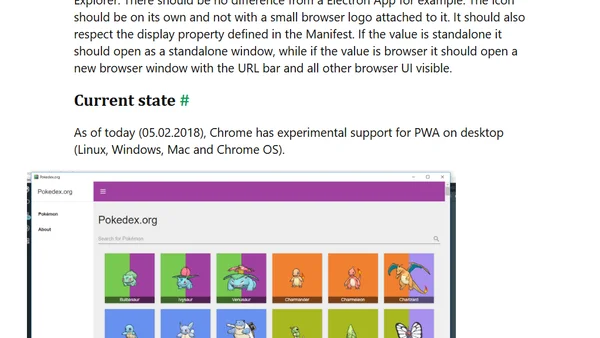 PWA on desktop