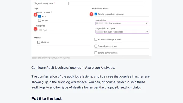 Understanding Azure Log Analytics query auditing