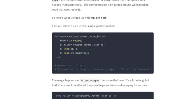 Refactoring Ecto queries with reduce