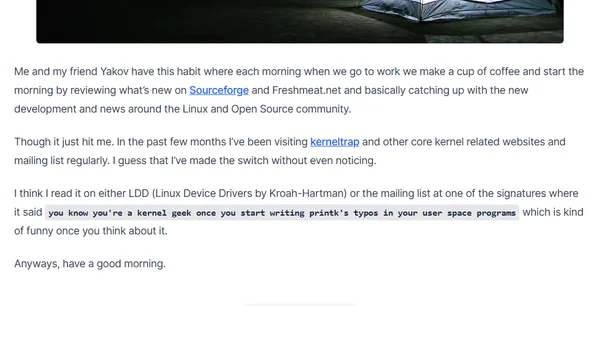 How to tell if you’re a kernel geek?