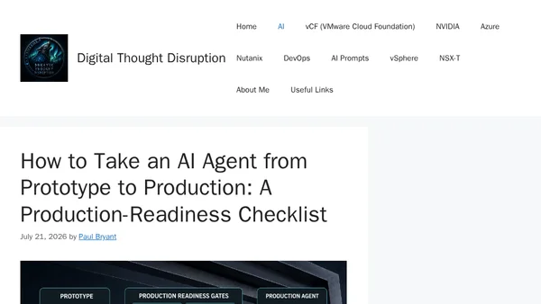 How to Take an AI Agent from Prototype to Production: A Production-Readiness Checklist