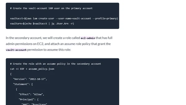 Use HashiCorp Vault AWS engine with multiple accounts