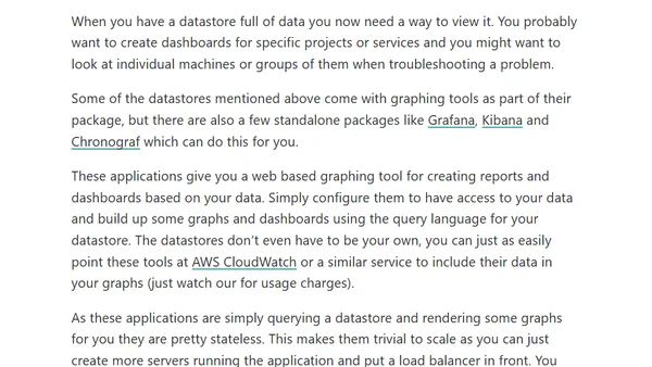 Monitoring scalable infrastructure