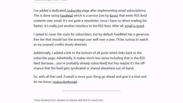 Subscribe by Email via FeedMail