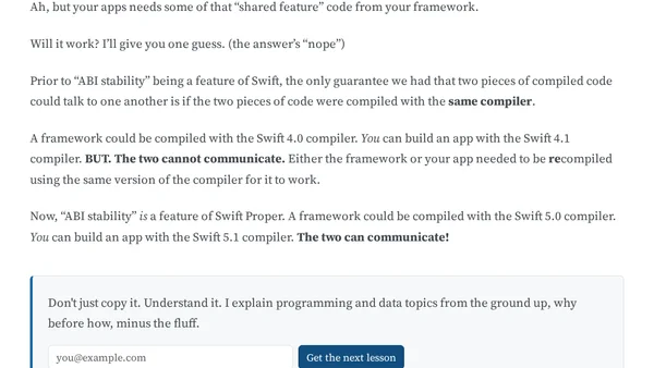 Why is Swift ABI Stability a Big Deal?