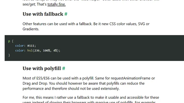 On browser support