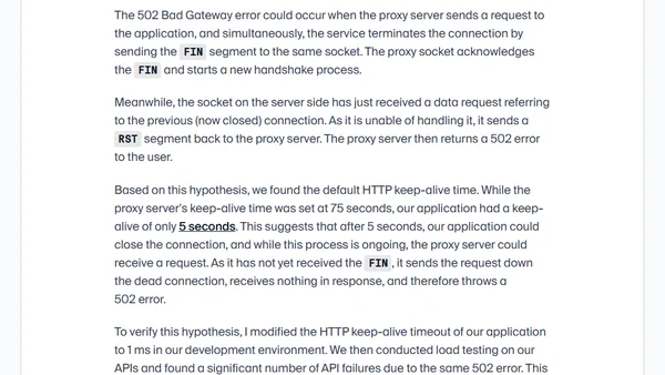 Finding a Needle in Haystack: Fixing Mysterious Bad Gateway