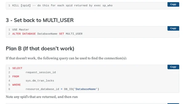 Get Out of SINGLE_USER Mode