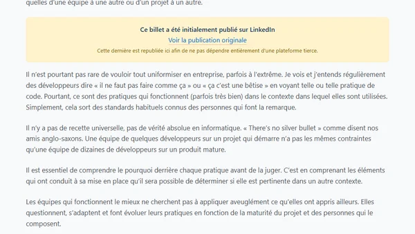 Les bonnes pratiques sont contextuelles