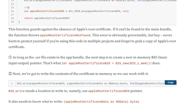 Receipt Validation – Verifying a Receipt Signature in Swift