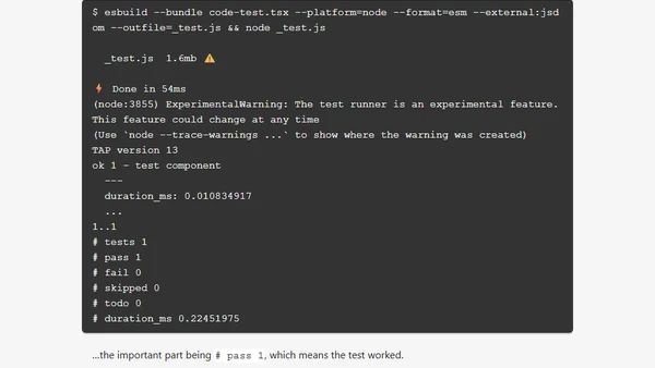 Unit Testing React without Jest