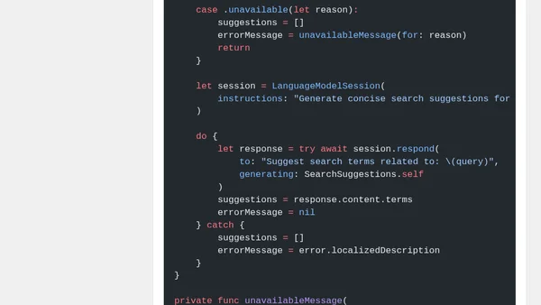 Build On-Device Search Suggestions With Foundation Models