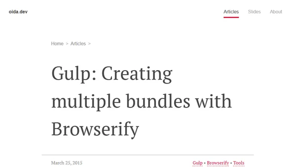 Gulp: Creating multiple bundles with Browserify