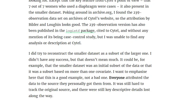 Tracking down a Real Data Set(tm)