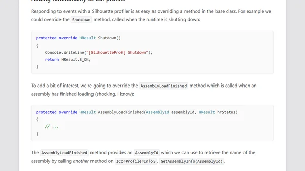 Creating a .NET CLR profiler using C# and NativeAOT with Silhouette