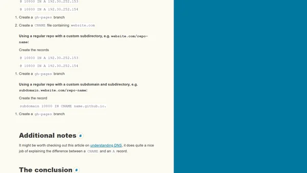 GitHub Pages & custom domains