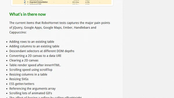 A browser benchmark that has your back: RoboHornet