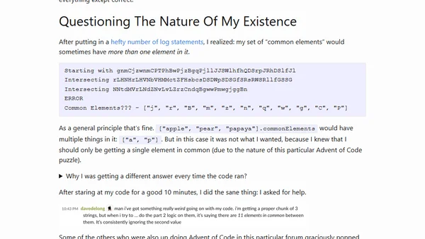 Adventures in Advent of Code