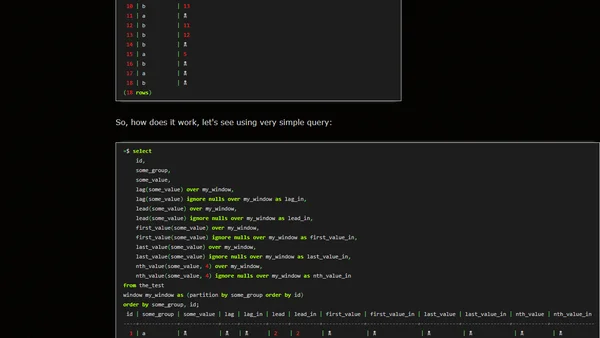 Waiting for PostgreSQL 19 – Add IGNORE NULLS/RESPECT NULLS option to Window functions.