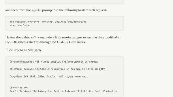 HOWTO: Oracle GoldenGate + Apache Kafka + Schema Registry + Swingbench