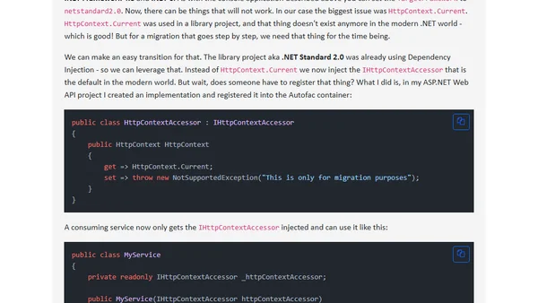 .NET Framework 4.8 to .NET 6 migration