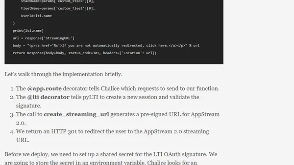 Integrating Amazon AppStream 2.0 with your Learning Management System