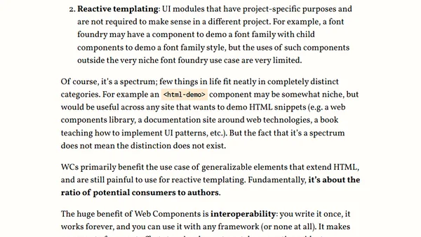 Web Components are not Framework Components — and That’s Okay