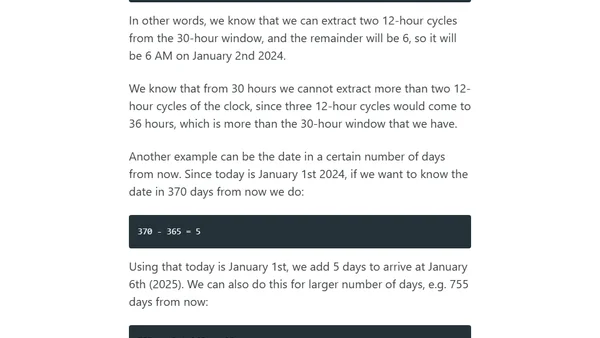 Using Days of the Week to Understand Modulo