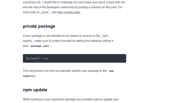 npm tips and tricks