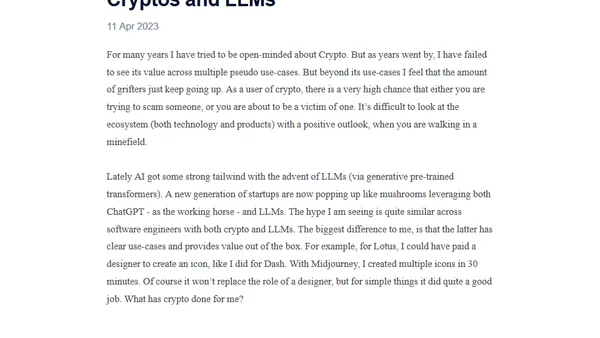 Cryptos and LLMs