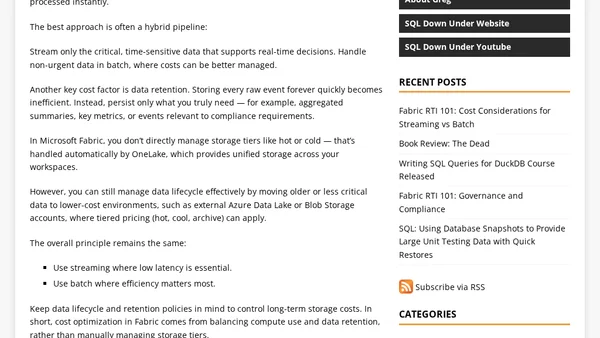 Fabric RTI 101: Cost Considerations for Streaming vs Batch