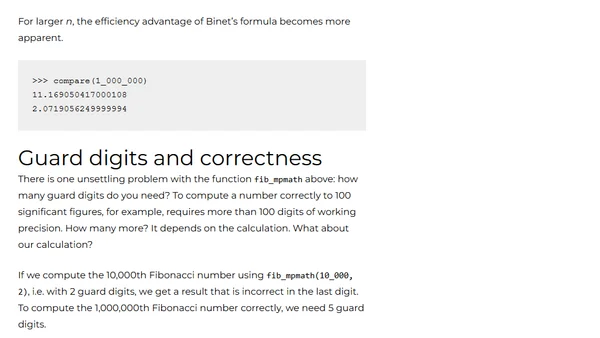 Computing large Fibonacci numbers