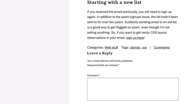 CSS Layout News in the ATmosphere