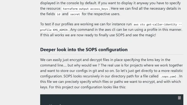 Setup SOPS with AWS KMS and Terraform to encrypt your secrets in git